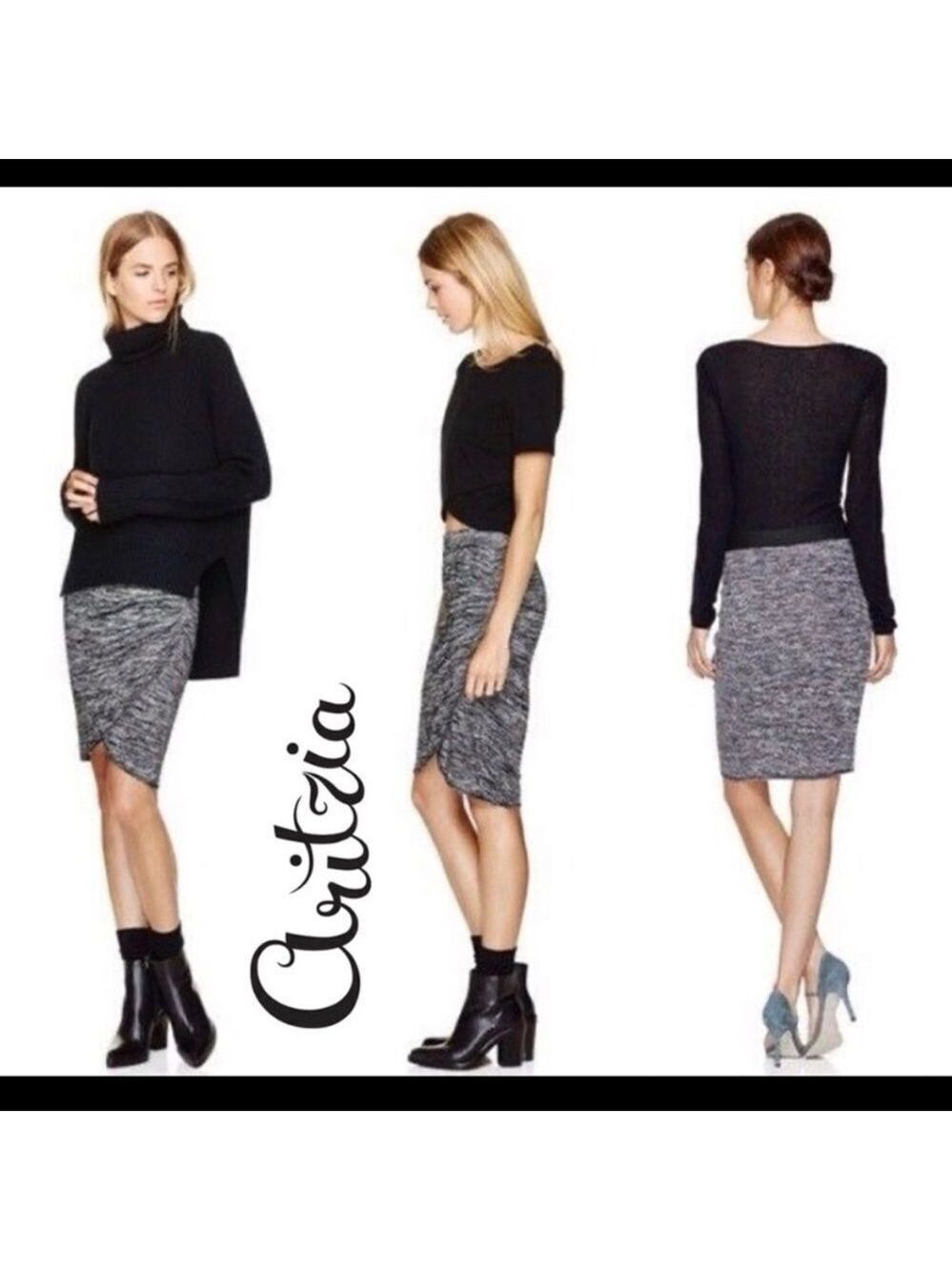 ARITZIA Wilfred gray ruched stretchy Tyra skirt size small